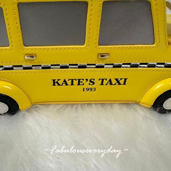 Kate Spade NYC 3D Taxi Crossbody Bag Purse In Patent Fabric/Yellow KI975 NWT - Picture 8 of 12